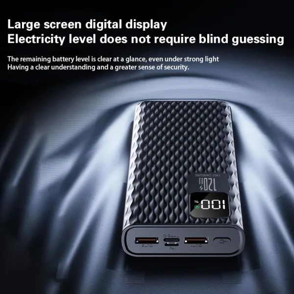 120W Super Fast Charging PowerBank 50000mAh High Capacity Power Bank Portable Digital Display Battery Charger For iPhone Xiaomi - Image 6