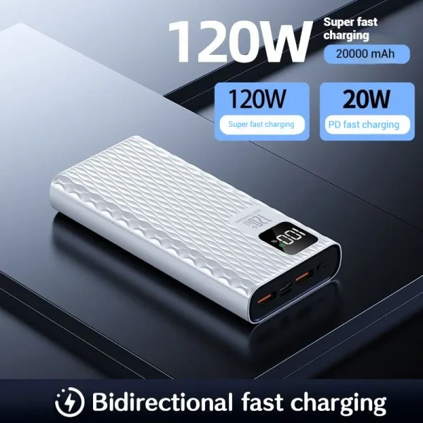 120W Super Fast Charging PowerBank 50000mAh High Capacity Power Bank Portable Digital Display Battery Charger For iPhone Xiaomi - Image 3