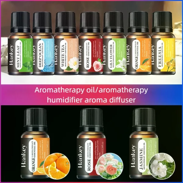 14 Flavors 10ml Essential Oils for Aroma Diffuser Air Humidifier Home Water-soluble Orange Vanilla Rose Lavender Fragrance Oil - Image 2