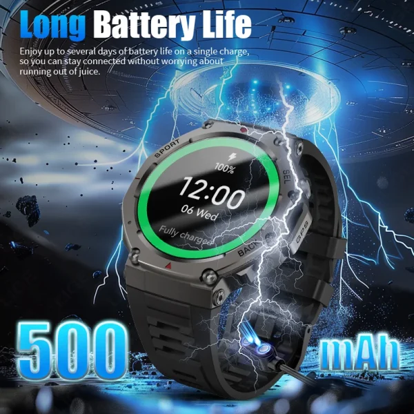 LIGE 2025 New GPS Smartwatch Men 5 ATM Waterproof Built-in Dual-band GNSS Compass Military Sport Bluetooth Call Men Smart Watch - Image 5