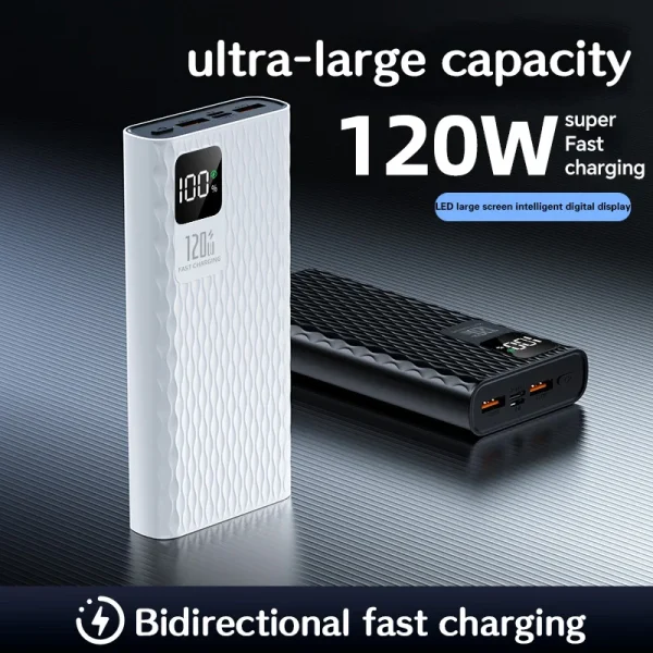 120W Super Fast Charging PowerBank 50000mAh High Capacity Power Bank Portable Digital Display Battery Charger For iPhone Xiaomi - Image 2