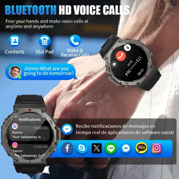 LIGE 2025 New GPS Smartwatch Men 5 ATM Waterproof Built-in Dual-band GNSS Compass Military Sport Bluetooth Call Men Smart Watch - Image 2