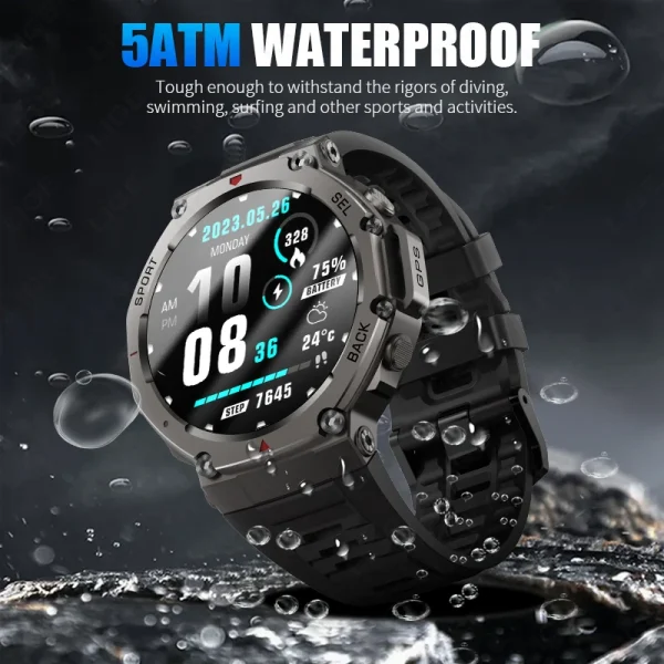 LIGE 2025 New GPS Smartwatch Men 5 ATM Waterproof Built-in Dual-band GNSS Compass Military Sport Bluetooth Call Men Smart Watch - Image 6