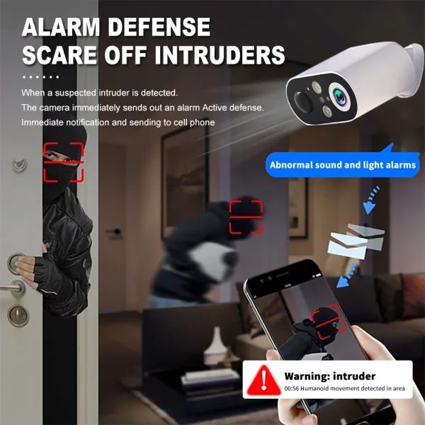 3MP 1296P V360Pro APP Full Color Solar Power 4G/WIFI IP Bullet Camera AI Humanoid Detection Home Security CCTV Baby Monitor - Image 5