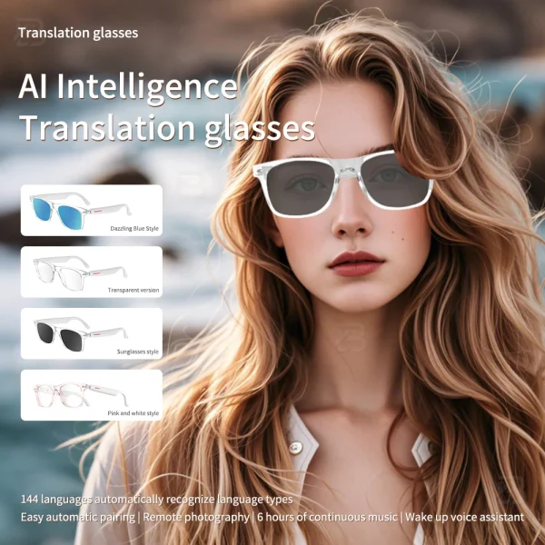 2025 Smart Glasses E13 AI Language Translation Chat Intelligent Bluetooth Call Glasses Touch Headset Real-time Sunglasses Women - Image 2